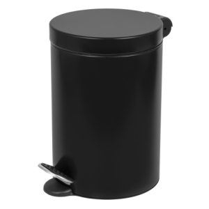 Poubelle à pédale 3L acier noir